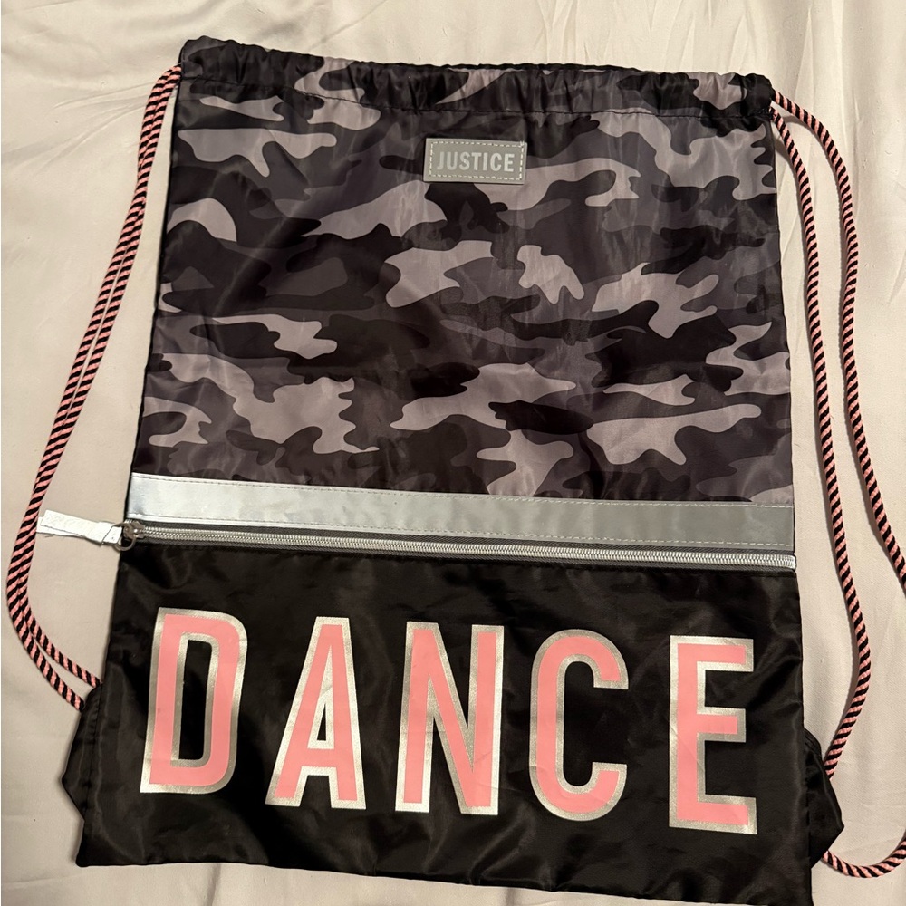 Justice Black and Gray Camouflage Dance Sling Bag